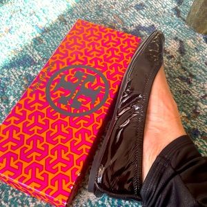 Tory Burch New in the box Patient Leather flats. Women’s size 9.